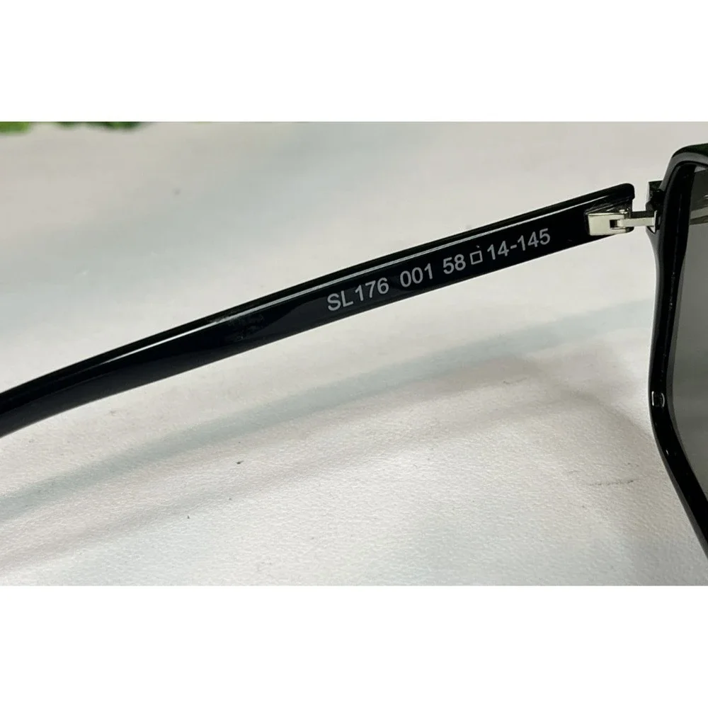 Yves Saint Laurent SL 176 001  Aviator Black Sunglasses 58mm Authentic PREOWNED